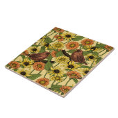 Warnzeichen und Blume, blassgelb Fliese (Seite)