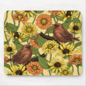 Warnzeichen und Blume, blassgelb Mousepad (Vorne)