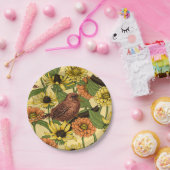 Warnzeichen und Blume, blassgelb Pappteller (Party)