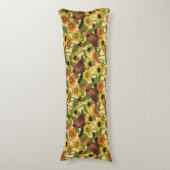 Warnzeichen und Blume, blassgelb Seitenschläferkissen (Vorderseite Vertikal)