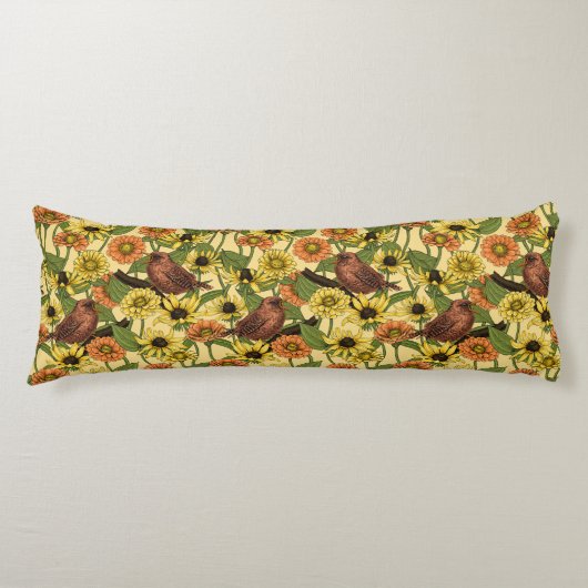 Warnzeichen und Blume, blassgelb Seitenschläferkissen (Vorderseite)