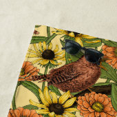 Warnzeichen und Blume, blassgelb Strandtuch (Beispiel)