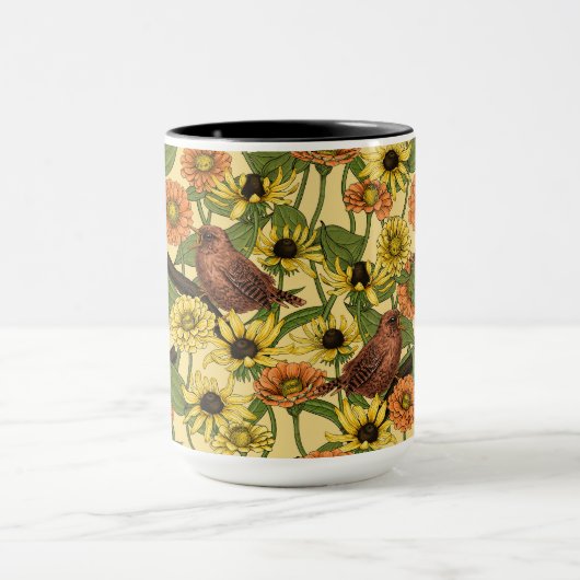 Warnzeichen und Blume, blassgelb Tasse (Zentrum)