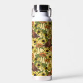 Warnzeichen und Blume, blassgelb Trinkflasche (Vorne)