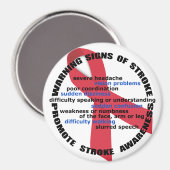 Warnzeichen und Symptome eines Schlaganfalls Magnet (Vorderseite/Rückseite)