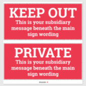 Warnzeichen - Zwei Zeichen als Aufkleber (Blatt)