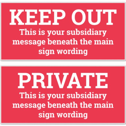 Warnzeichen - Zwei Zeichen als Aufkleber (Vorderseite)