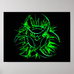 Warnzeichensymbol des radioaktiven Niederschlags Poster