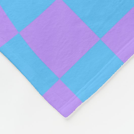 Warpblauer und Lavendel-Schachbrett Fleecedecke (Ecke)