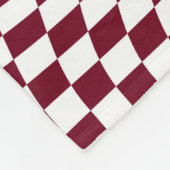 Warped Burgundy Red White Karos Checked Fleecedecke (Ecke)