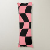 Warped Checkerboard Throw Pillow Trippy Pink Retro Seitenschläferkissen (Vorderseite Vertikal)