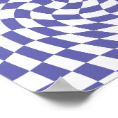 Warped Checks Retro Psychedelic Poster (Ecke)