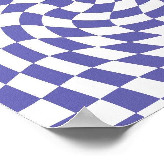 Warped Checks Retro Psychedelic Poster (Ecke)