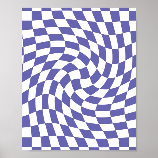 Warped Checks Retro Psychedelic Poster (Vorne)