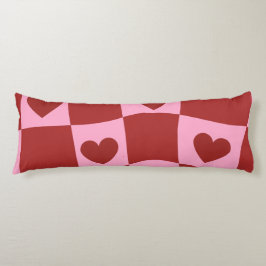 Warped Crimson Pink Checkerboard Pillow Seitenschläferkissen