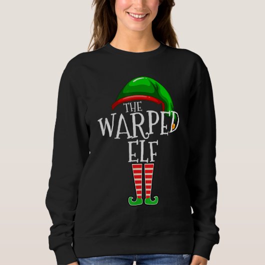Warped Elf Family Matching Group Christmas Squ Sweatshirt (Vorderseite)