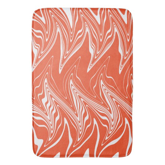 Warpfarben - orange und weiß badematte (Vorderseite Vertikal)