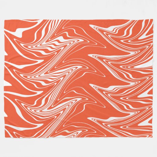 Warpfarben - orange und weiß fleecedecke (Vorderseite (Horizontal))