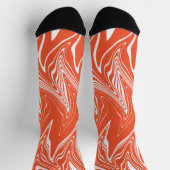 Warpfarben - orange und weiß socken (Oben)
