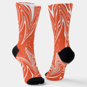 Warpfarben - orange und weiß socken