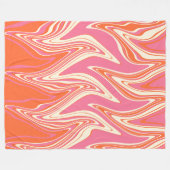 Warpfarben - Rosa, Orange und Creme Fleecedecke (Vorderseite (Horizontal))