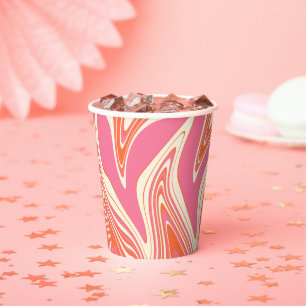 Warpfarben - Rosa, Orange und Creme Pappbecher