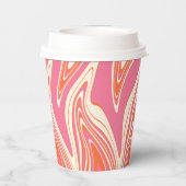 Warpfarben - Rosa, Orange und Creme Pappbecher (Rückseite)