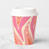 Warpfarben - Rosa, Orange und Creme Pappbecher (Vorderseite)