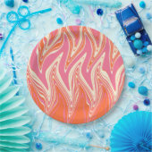 Warpfarben - Rosa, Orange und Creme Pappteller (Party)
