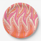 Warpfarben - Rosa, Orange und Creme Pappteller (Vorderseite)