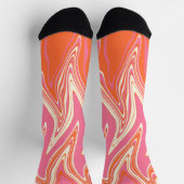 Warpfarben - Rosa, Orange und Creme Socken (Oben)