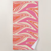 Warpfarben - Rosa, Orange und Creme Strandtuch (Vorderseite)
