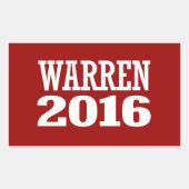 WARREN 2016 RECHTECKIGER AUFKLEBER (Vorderseite)