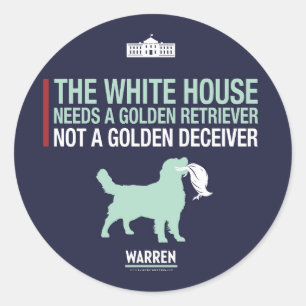 Warren 2020 - Bailey - Golden Retriever Runder Aufkleber
