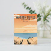 Warren Dunes Staat Park Michigan Vintag Postkarte (Stehend Vorderseite)
