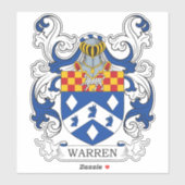 Warren Familienwappen Aufkleber (Blatt)