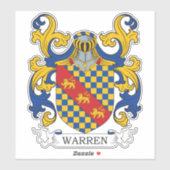 Warren Familienwappen Aufkleber (Blatt)