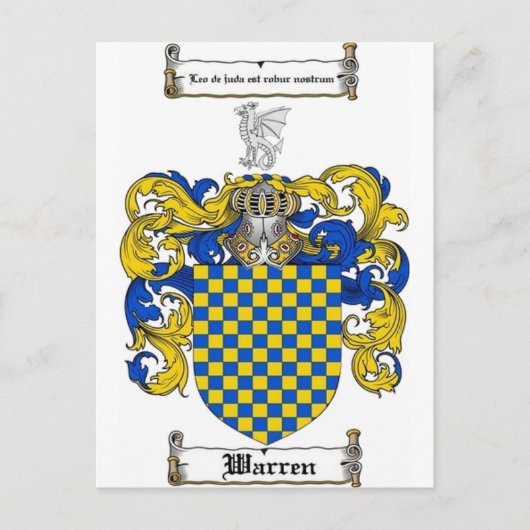 Warren Familienwappen Postkarte (Vorderseite)