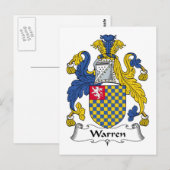 Warren Familienwappen Postkarte (Vorne/Hinten)