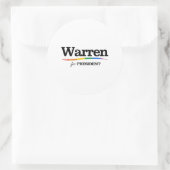 Warren für Präsident Runder Aufkleber (Tasche)
