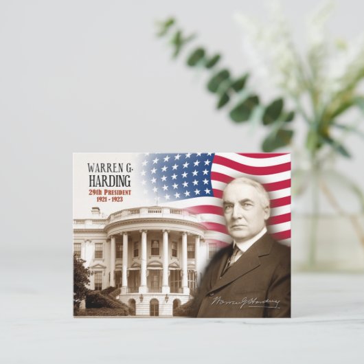 Warren G. Harding - 29. Präsident der USA Postkarte (Stehend Vorderseite)