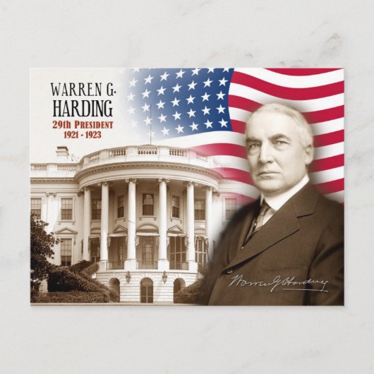 Warren G. Harding - 29. Präsident der USA Postkarte (Vorderseite)