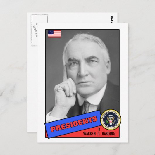 Warren G. Harding Baseball Card Postkarte (Vorne/Hinten)