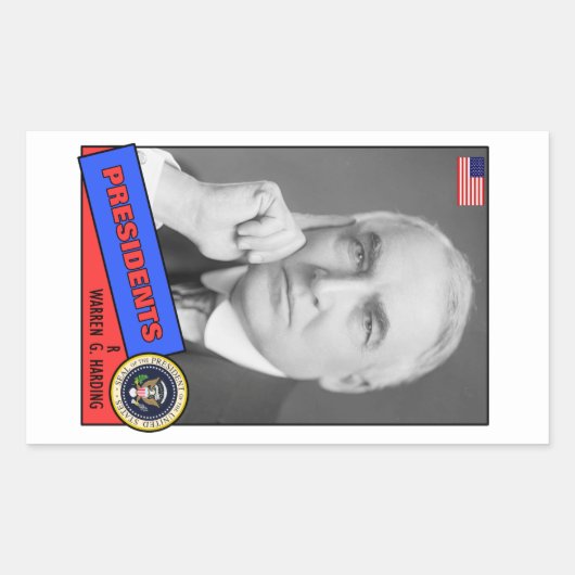 Warren G. Harding Baseball Card Rechteckiger Aufkleber (Vorderseite)
