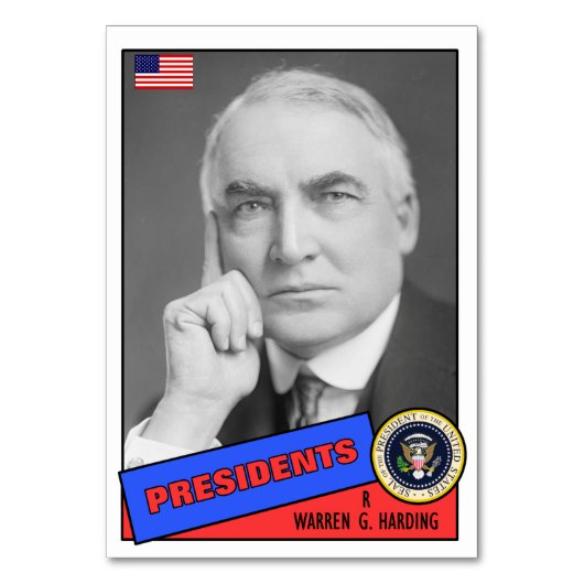 Warren G. Harding Baseball Card Tischnummer (Vorderseite)