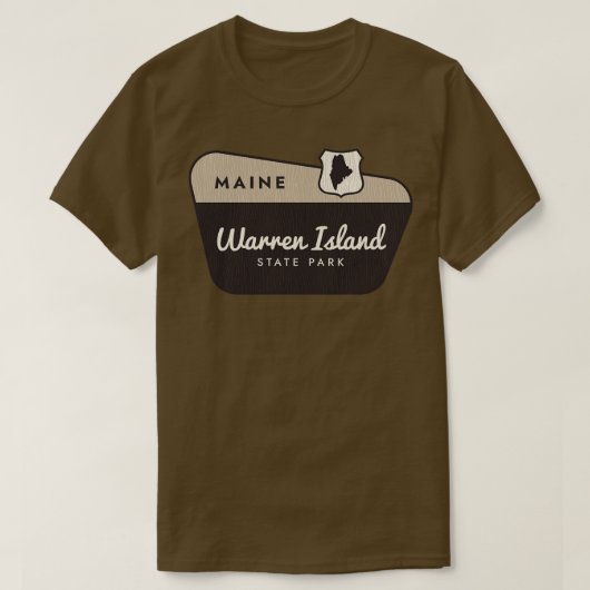 Warren Island Staat Park Maine Begrüßungszeichen T-Shirt (Design vorne)
