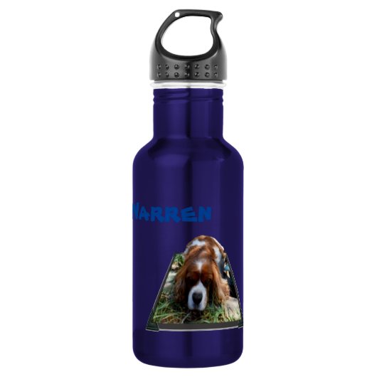 Warren Name mit Cavalier Dog, Wasserflasche (Vorderseite)
