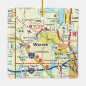 Warren Ohio Karte Keramikornament (Rückseite)