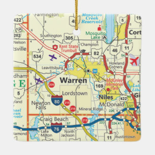 Warren Ohio Karte Keramikornament