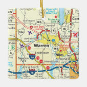 Warren Ohio Karte Keramikornament (Vorderseite)